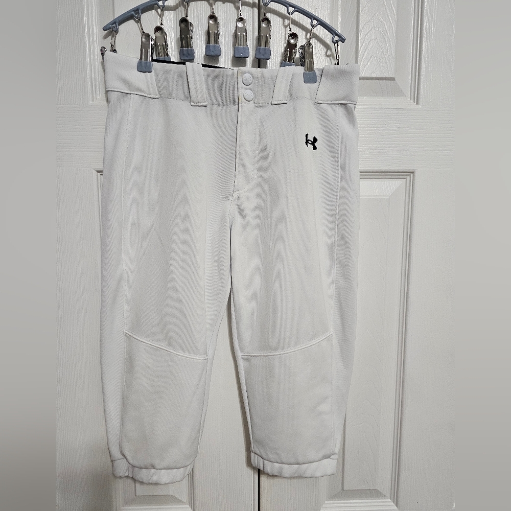 Under Armour Girls White Softball Pants Youth L